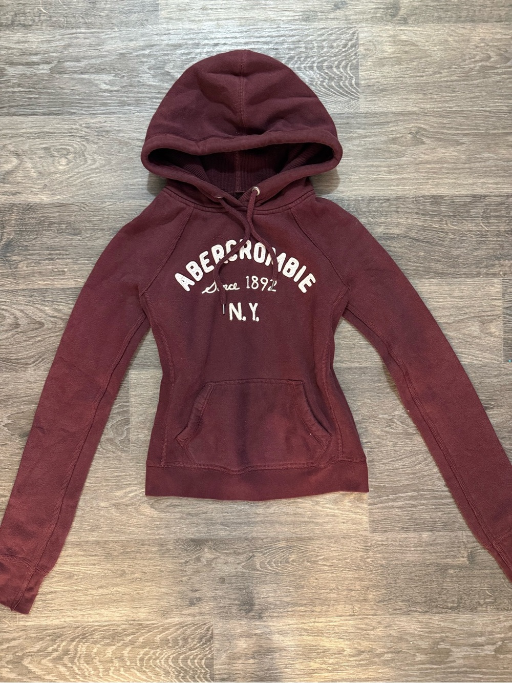 Y2K Abercrombie Maroon Hoodie with Front Logo